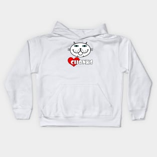 Heart Chonks - White Cat Kids Hoodie